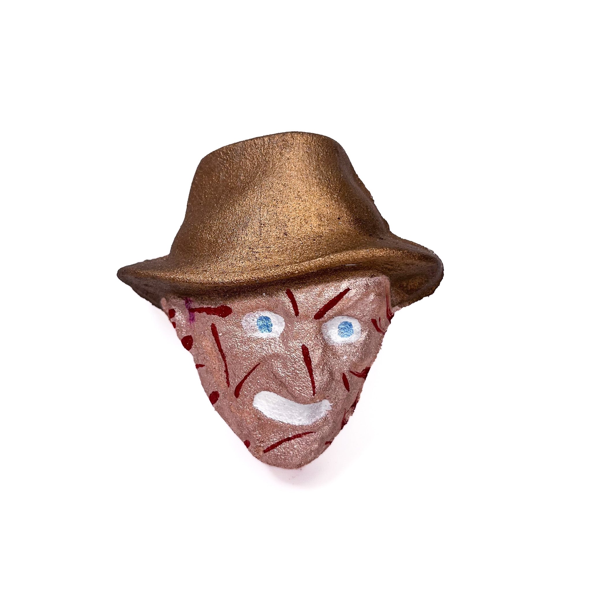 One scary bath bomb inspired hand-painted with red mica like blood. 