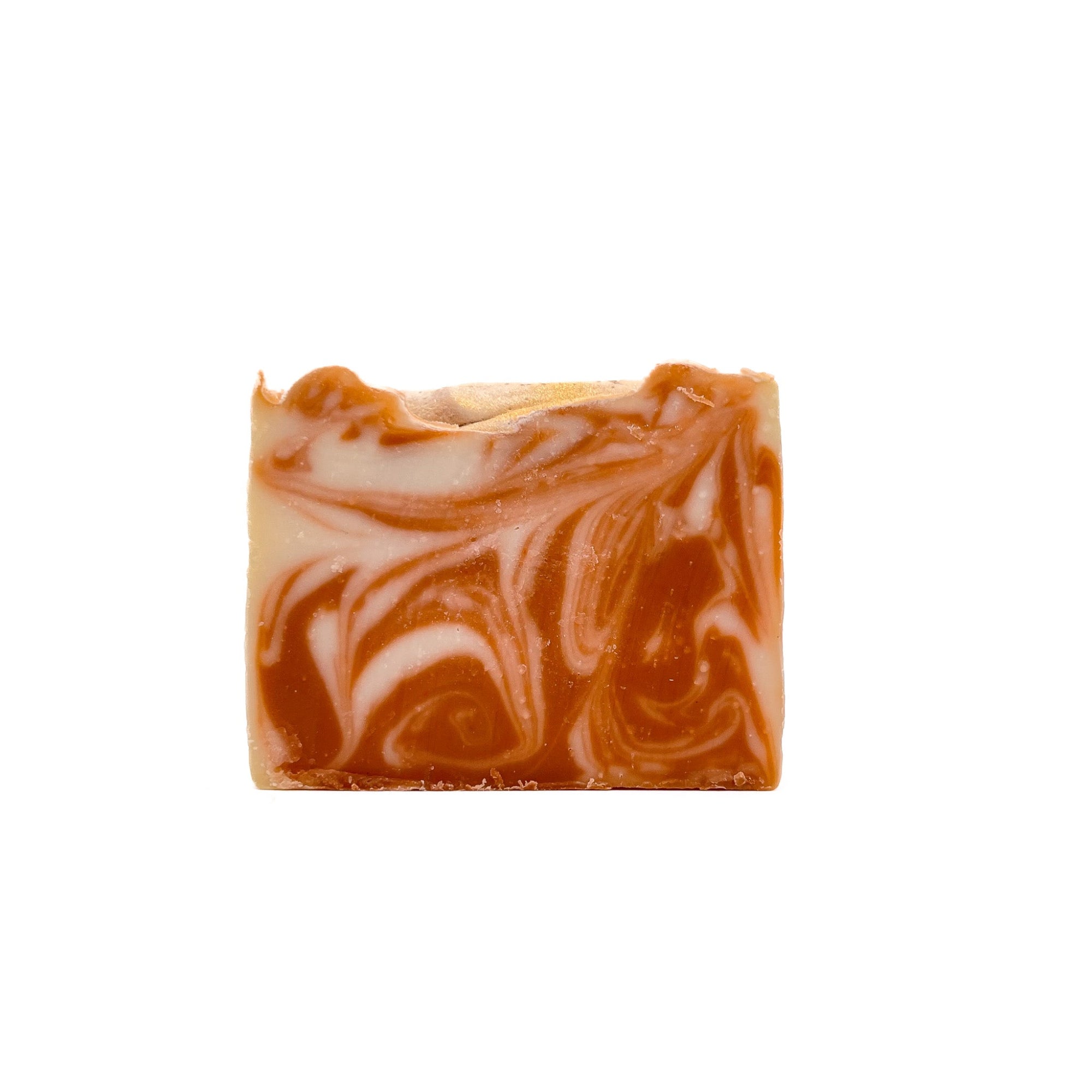 Lavender scented handmade bar soap with a hint of vanilla. Colors are purple and natural tan swirled.