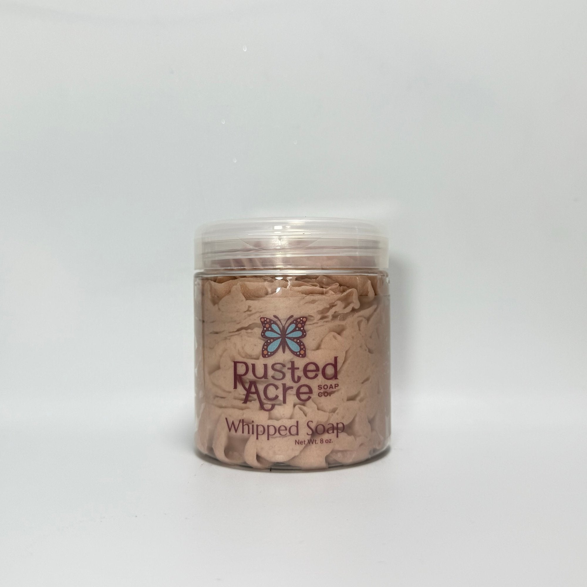 A jar of Snickerdoodle scented whipped soap by Rusted Acre Soap Co.