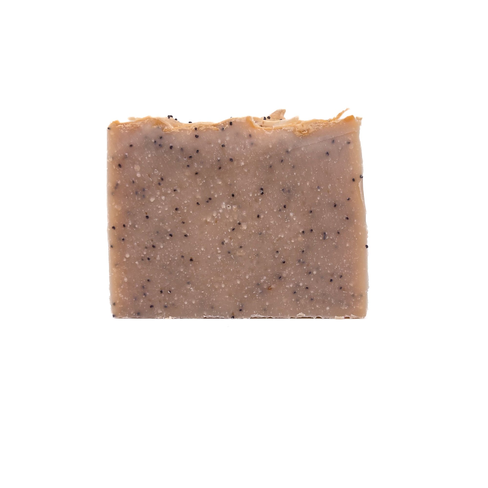 One natural tan bar of vanilla handmade soap. Specks of dark vanilla beans throughout.